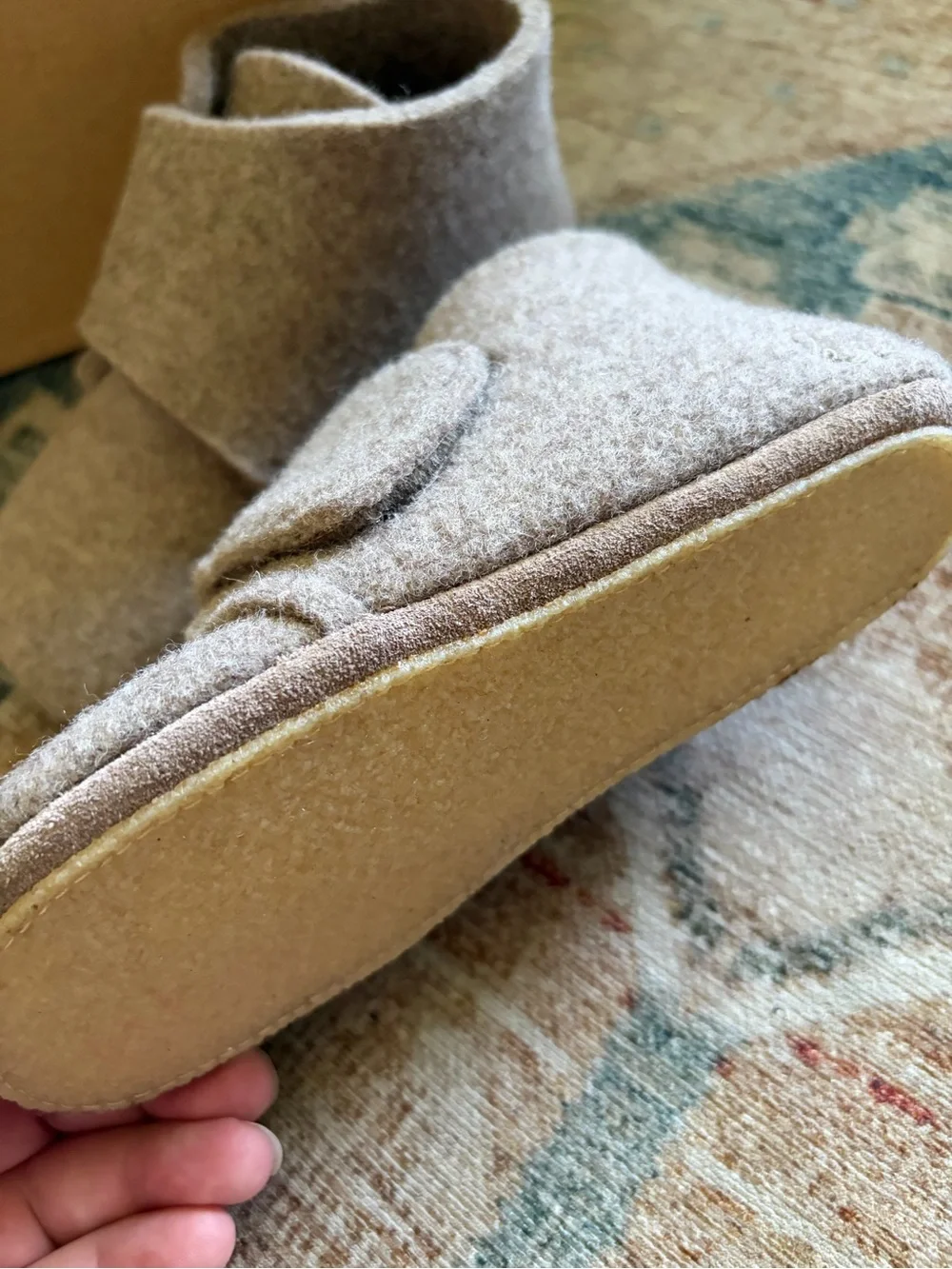 NIB Konges Sløjd Slippers Mamour Felt Footies 'Camel' $65 Euro 28, US 11